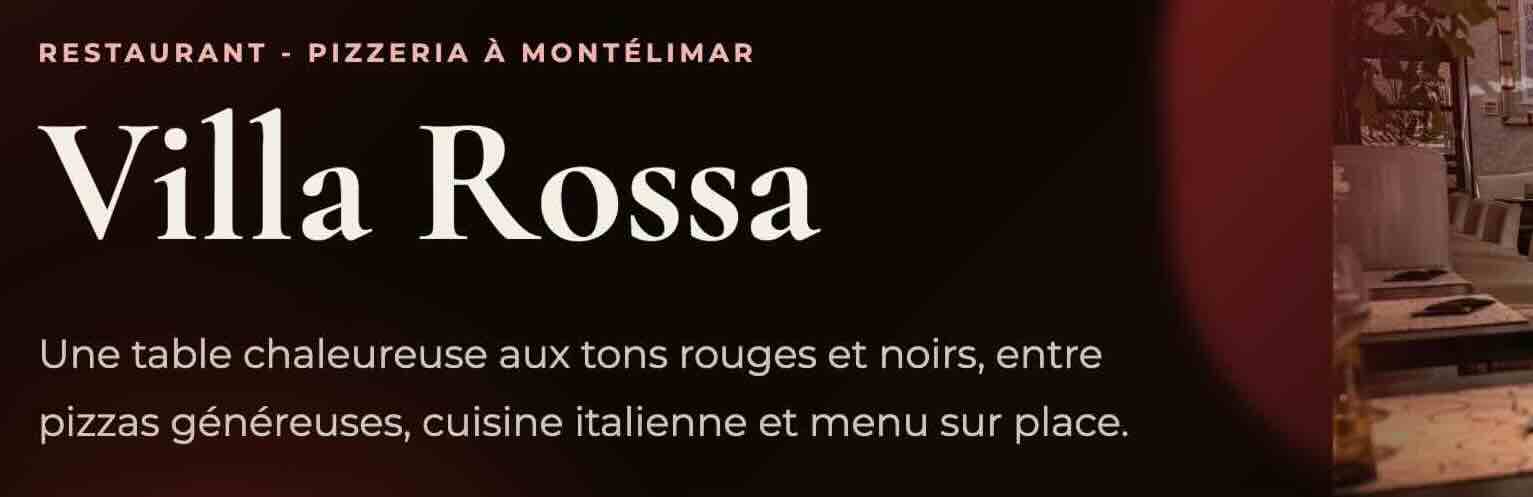 Capture d'écran du site web Restaurant Villa Rosa